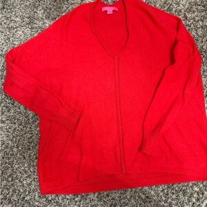 Lilly Pulitzer Vibrant Red V-Neck Sweater for Women